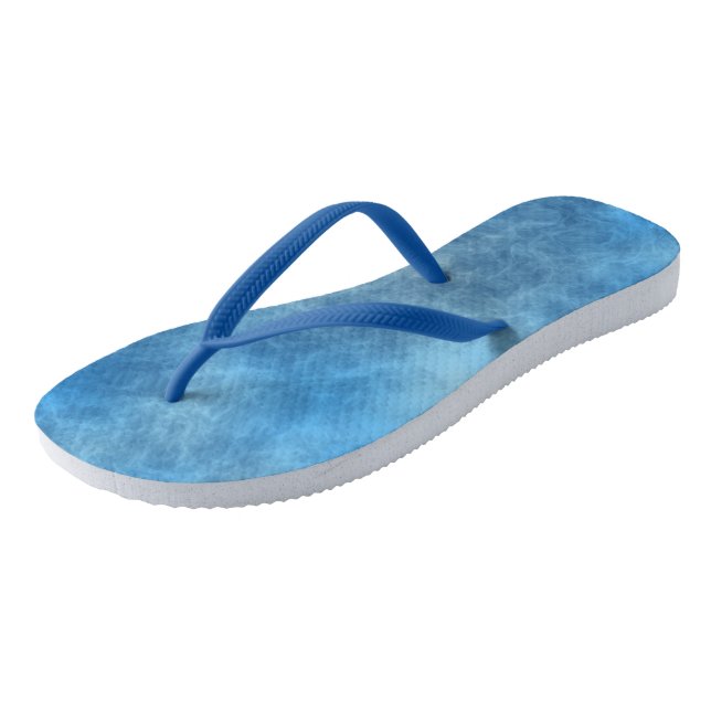 Blue Marble Abstract Flip Flops (Angled)
