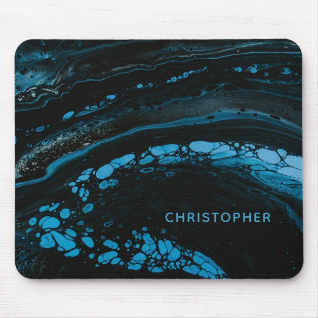 Blue Marble Abstract Mousepad (Front)