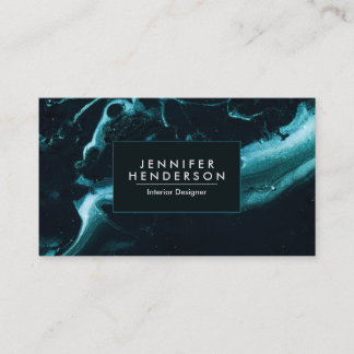 Blue Marble Abstract Texture Business Card