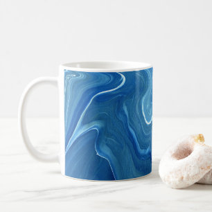 Blue Marble Agate Abstraction Coffee Mug