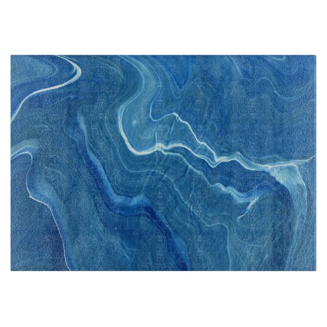 Blue Marble Agate Abstraction   Cutting Board (Front)