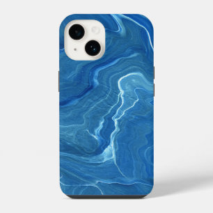 Blue Marble Agate Abstraction iPhone 14 Case