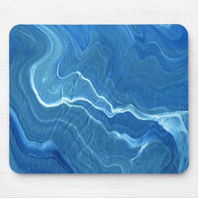 Blue Marble Agate Abstraction Mouse Mat (Front)