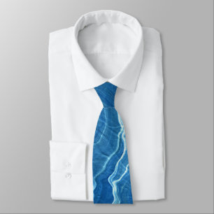 Blue Marble Agate Abstraction Tie
