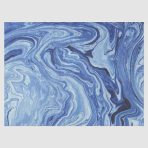 Blue Marble Agate Swirl Stone Gift Wrap Tissue Paper