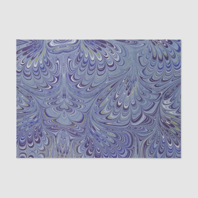 Blue Marble Agate Swirl Stone Peacock Gift Tissue Tissue Paper (Front)