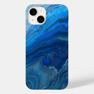 Blue Marble Agate Texture Fluid Art Case-Mate iPhone 14 Case