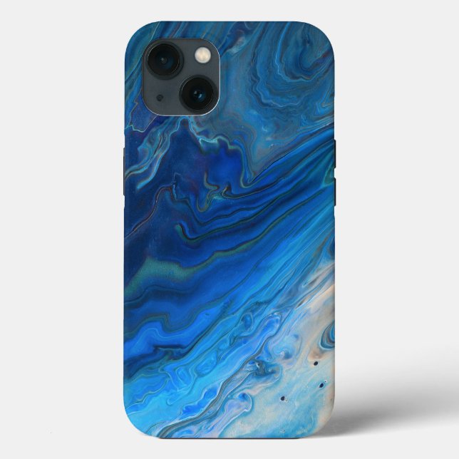 Blue Marble Agate Texture Fluid Art  Case-Mate iPhone Case (Back)