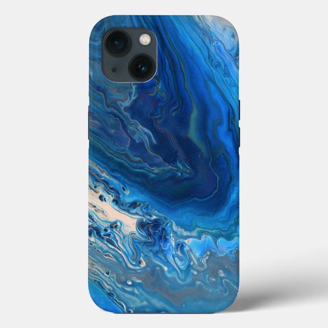 Blue Marble Agate Texture Fluid Art Case-Mate iPhone Case (Back)