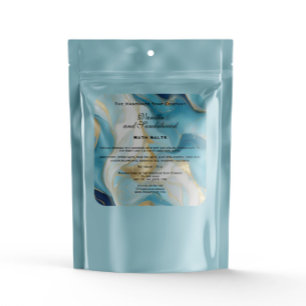 Blue Marble and Faux Gold Bath Salts Pouch Label