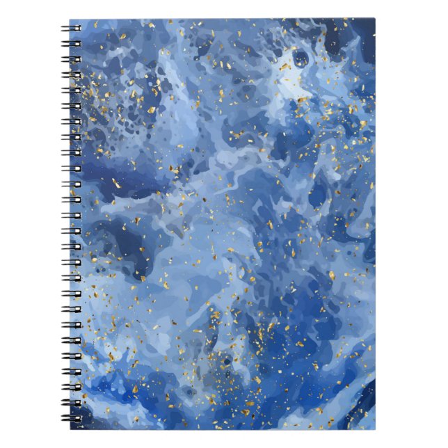 Blue marble and gold texture notebook (Front)