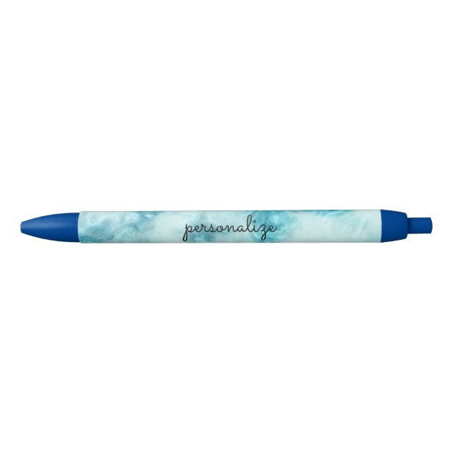 blue marble beautiful texture pattern personalise black ink pen (Front)
