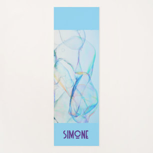 Blue Marble bubble Swirl Yoga Mat – Custom Name 