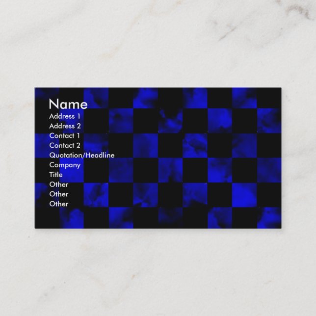 Blue Marble Chequerboard Business Card (Front)