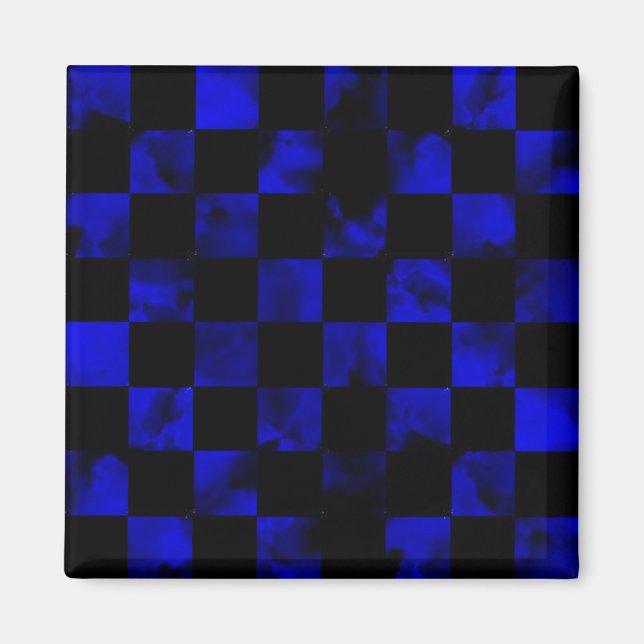 Blue marble Chequerboard Magnet (Front)
