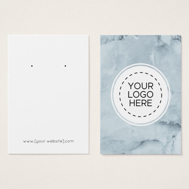 Blue Marble Earring Display Card (Front & Back)