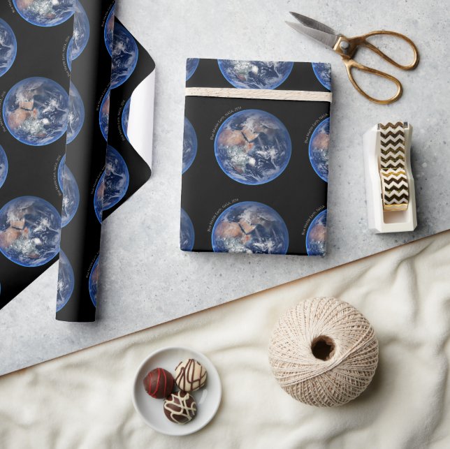 Blue Marble Earth, 2014 Satellite Photograph Wrapping Paper (Crafts)