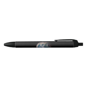 Blue Marble Earth (Eastern Hemisphere) Black Ink Pen