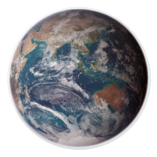 Blue Marble Earth (Eastern Hemisphere) Ceramic Knob