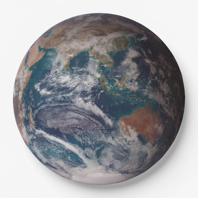 Blue Marble Earth (Eastern Hemisphere) Paper Plate (Front)