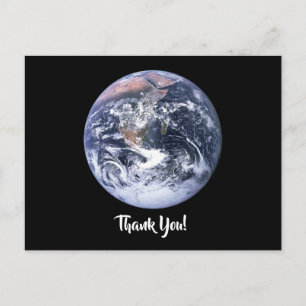 Blue Marble Earth Thank You Postcard