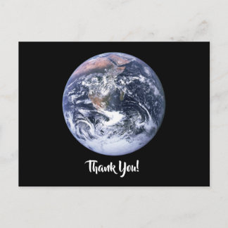 Blue Marble Earth Thank You Postcard