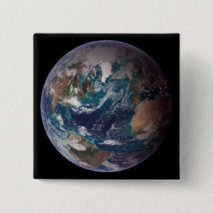 Blue Marble Earth (Western Hemisphere) 15 Cm Square Badge