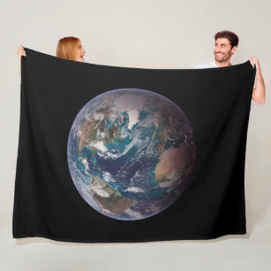 Blue Marble Earth (Western Hemisphere) Fleece Blanket