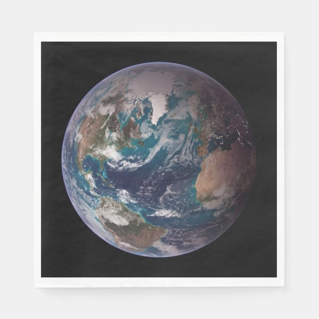 Blue Marble Earth (Western Hemisphere) Napkin (Front)