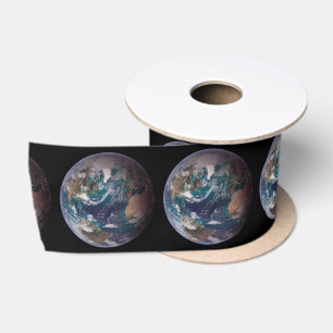 Blue Marble Earth (Western Hemisphere) Satin Ribbon