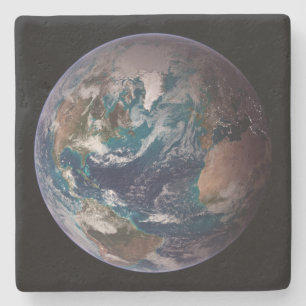 Blue Marble Earth (Western Hemisphere) Stone Coaster