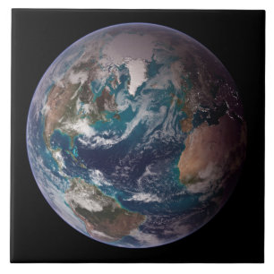 Blue Marble Earth (Western Hemisphere) Tile