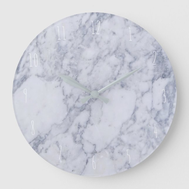 blue marble elegant large clock (Front)