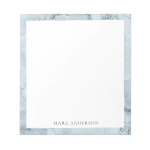 blue marble elegant monogram notepad