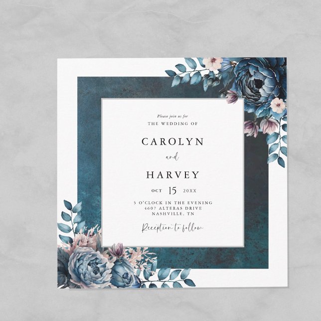 Blue Marble Elegant Wedding  Invitation (Creator Uploaded)