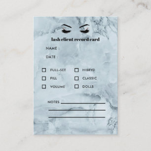 Blue Marble Eyelash Extension Client Consultation Business Card