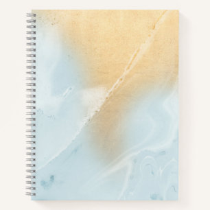 Blue Marble Faux Gold Spiral Notebook