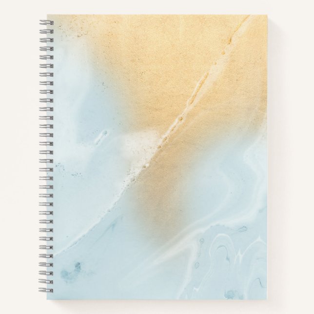 Blue Marble Faux Gold Spiral Notebook (Front)