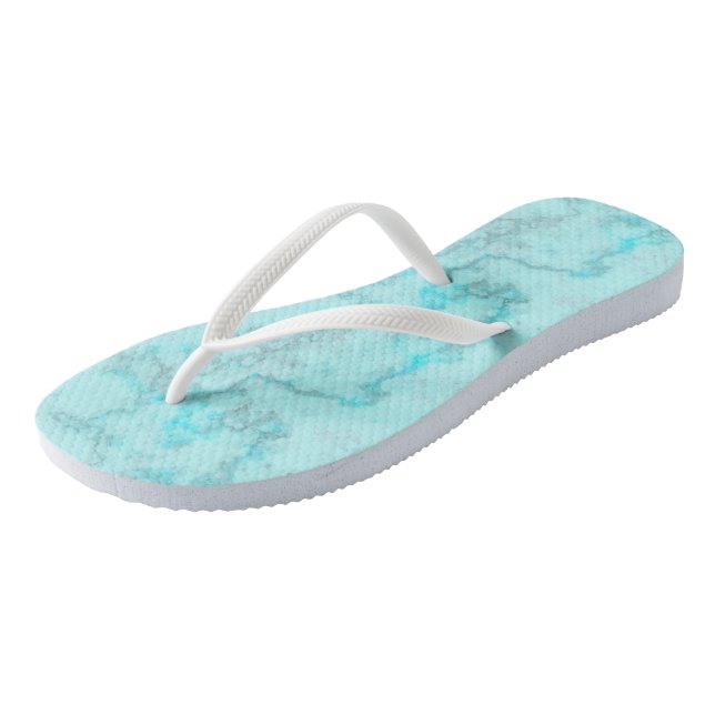Blue Marble Flip Flops (Angled)