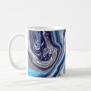 Blue Marble Fluid Art Coffee Mug