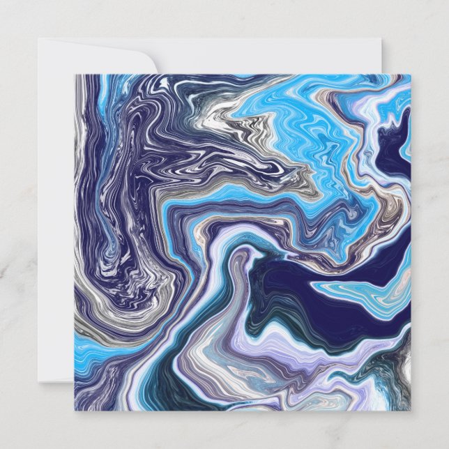 Blue Marble Fluid Art Invitation (Front)