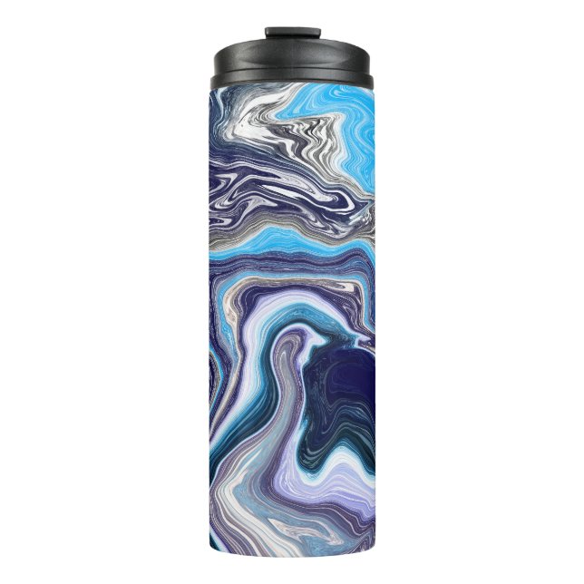 Blue Marble Fluid Art  Thermal Tumbler (Front)