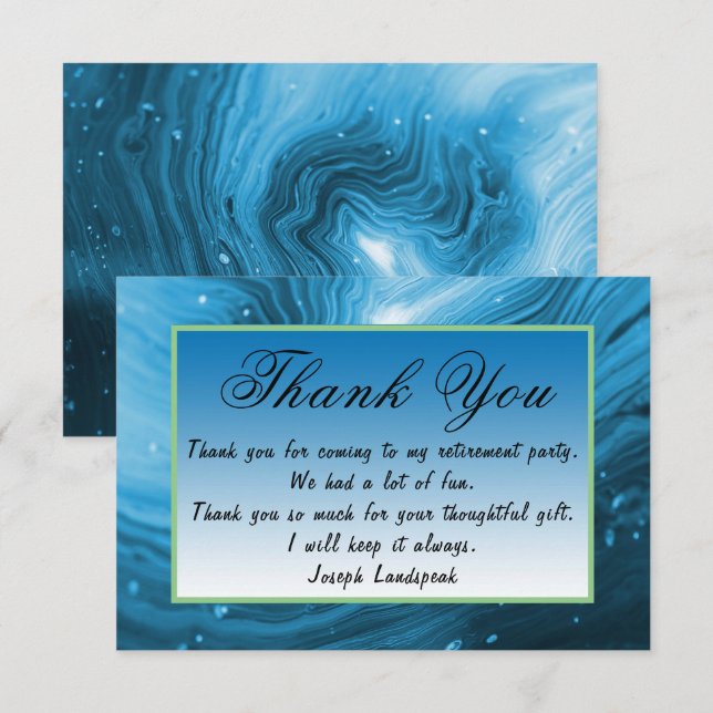 Blue Marble Happy Retirement Thank You Note Card (Front/Back)