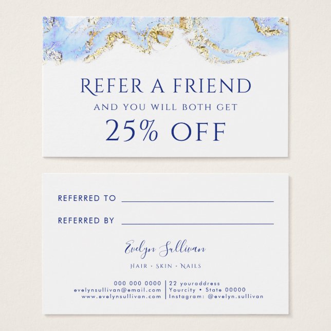 blue marble ink referral card (Front & Back)