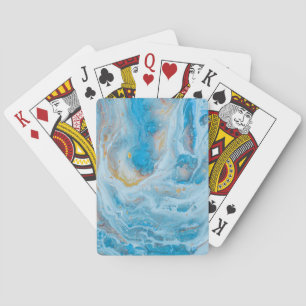 Blue Marble Marbleised Art Playing Cards