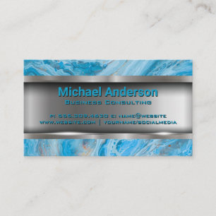 Blue Marble   Metallic Business Card