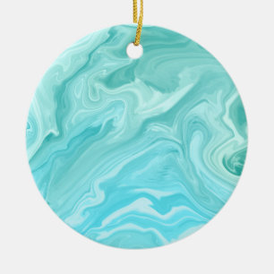 Blue Marble Pattern Ceramic Tree Decoration