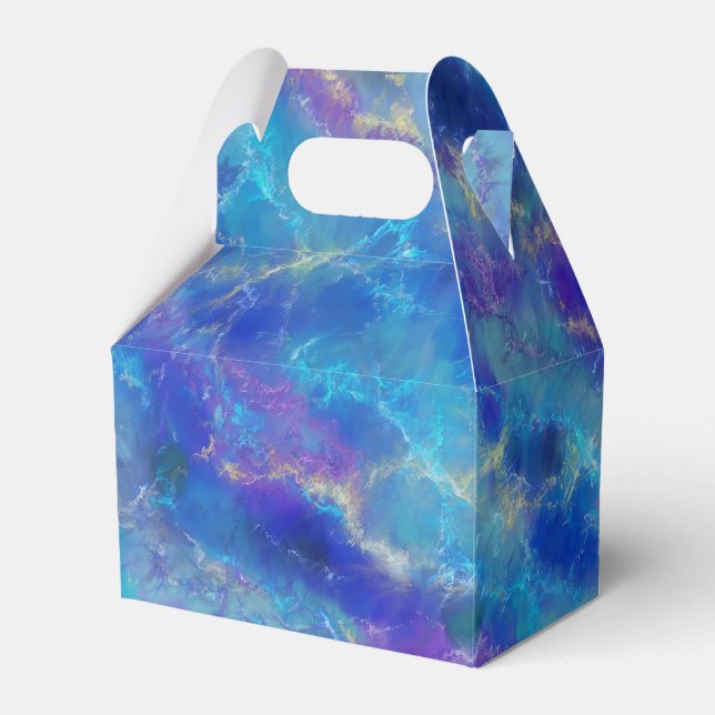 Blue Marble Pattern  Favour Box (Front Side)
