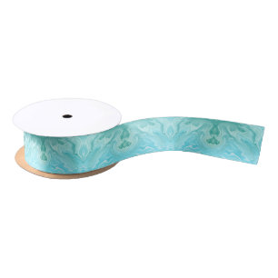 Blue Marble Pattern Satin Ribbon
