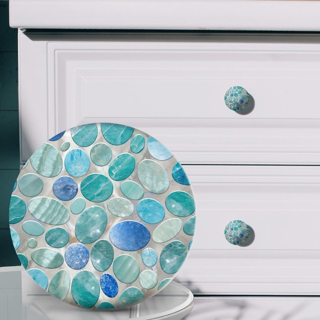 Blue Marble Pebble stones pattern Ceramic Knob (Creator Uploaded)